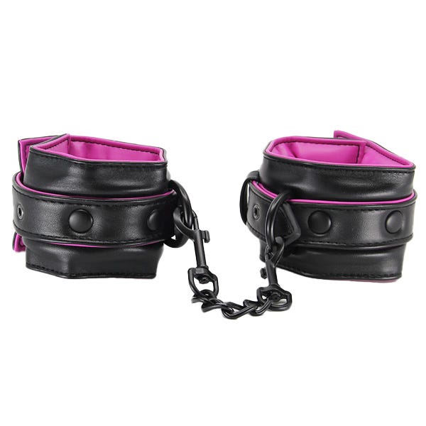 Love In Leather Hot Pink Padded Faux Leather Cuffs