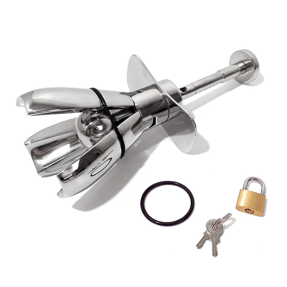 Triune Stainless Steel Locking Expander Anal Plug