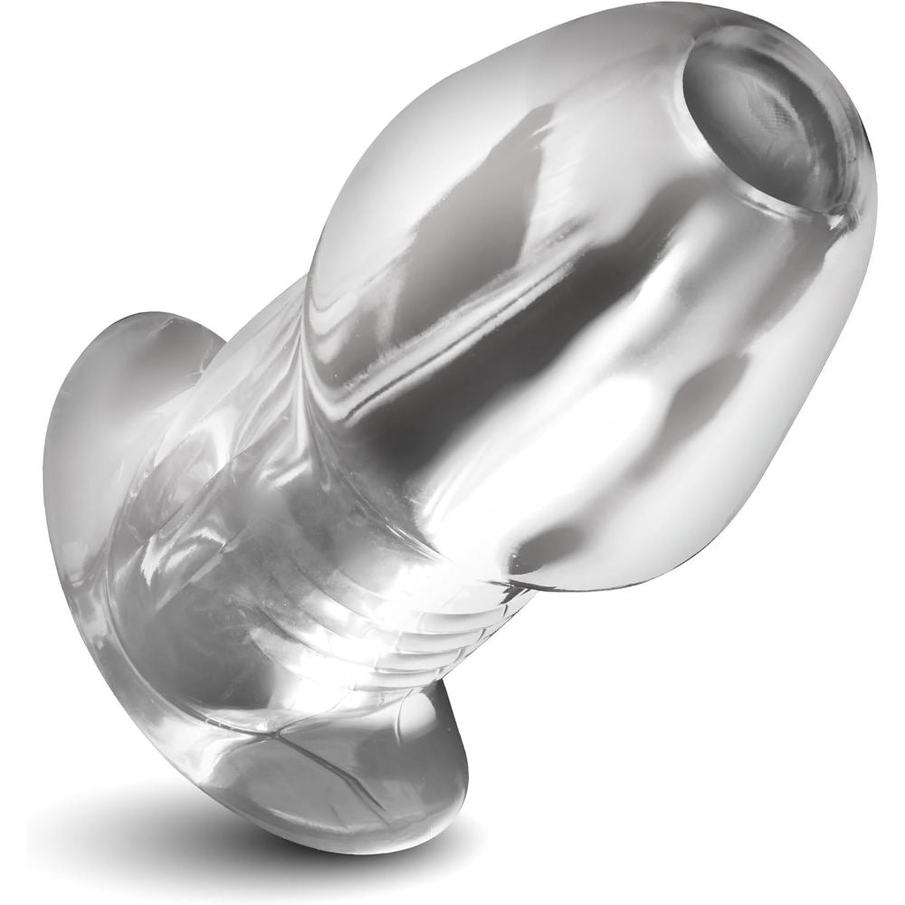 Master Series Dicked Clear Hollow Anal Plug - X-Large