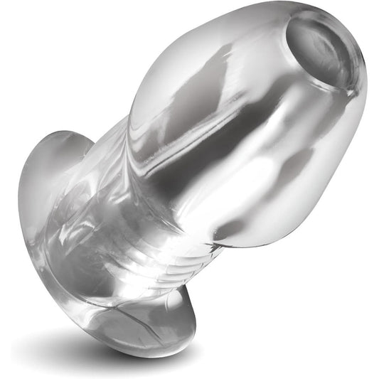 Master Series Dicked Clear Hollow Anal Plug - X-Large
