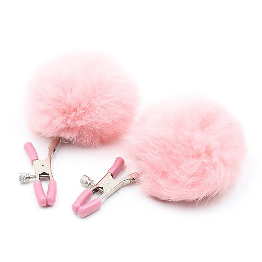 Love in Leather Pom Pom Nipple Clamps