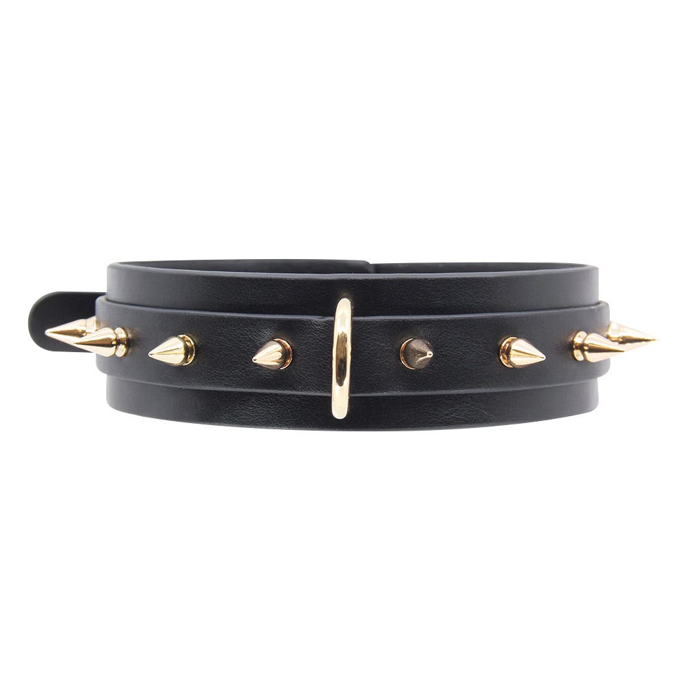 Love in Leather Spiked Faux Leather Collar