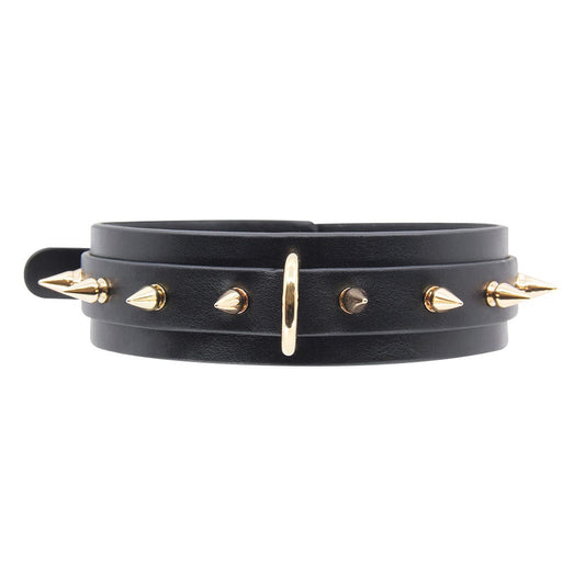 Love in Leather Spiked Faux Leather Collar