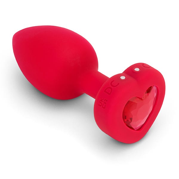 b-Vibe Remote Controlled Vibrating Jewelled Heart Butt Plug