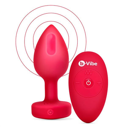 b-Vibe Remote Controlled Vibrating Jewelled Heart Butt Plug