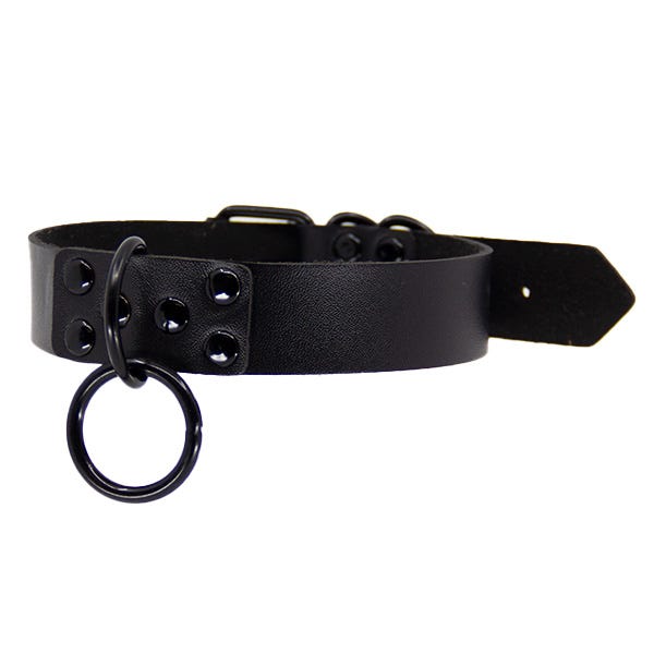 Love In Leather Black Hardware Faux Leather Choker