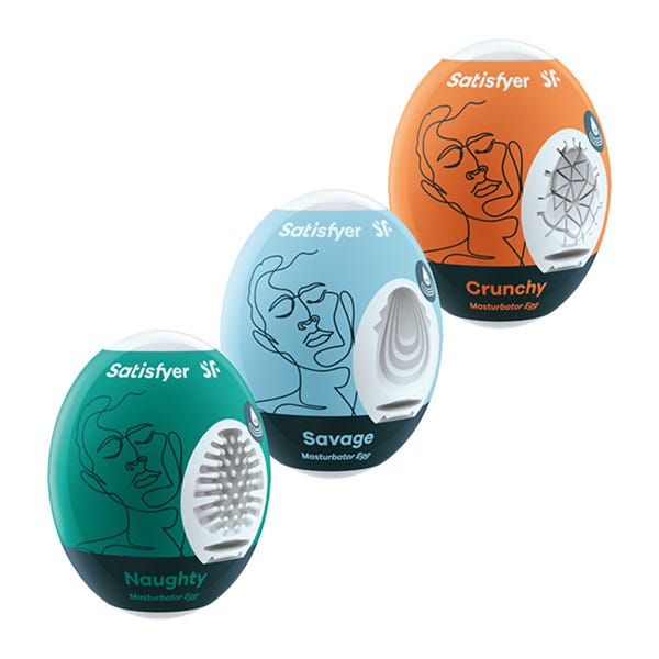 Satisfyer Naughty Savage Crunchy Masturbator Egg Set