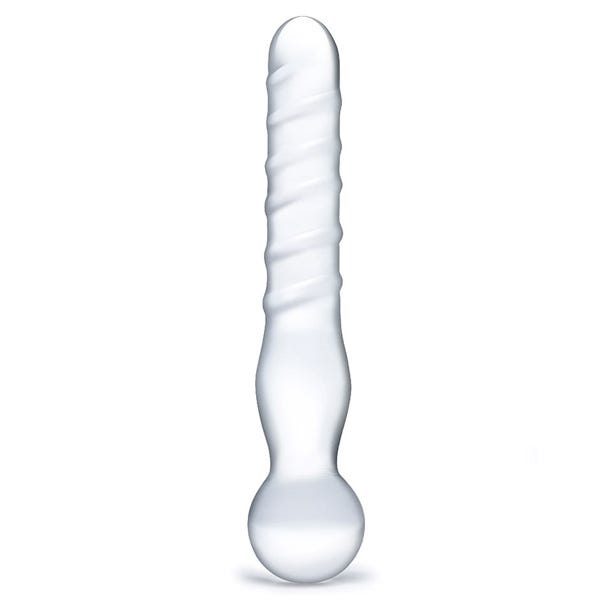 Glas 8-inch Joystick Clear Glass Dildo