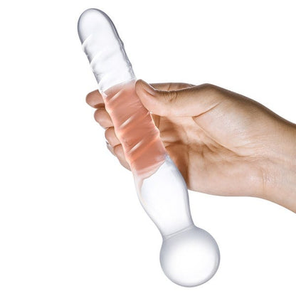 Glas 8-inch Joystick Clear Glass Dildo