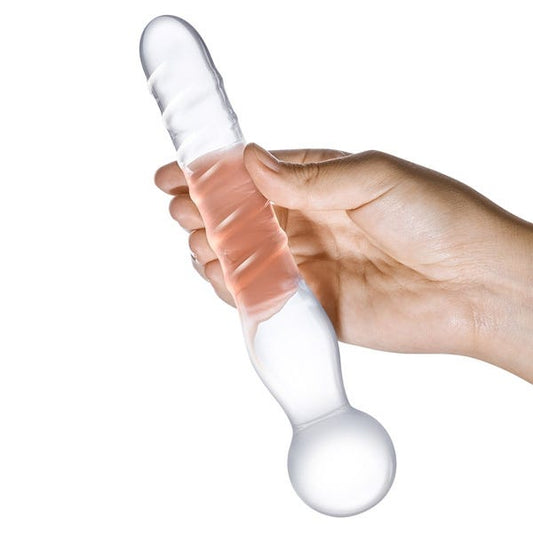 Glas 8-inch Joystick Clear Glass Dildo