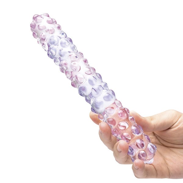Glas Purple Rose Nubby Glass Dildo