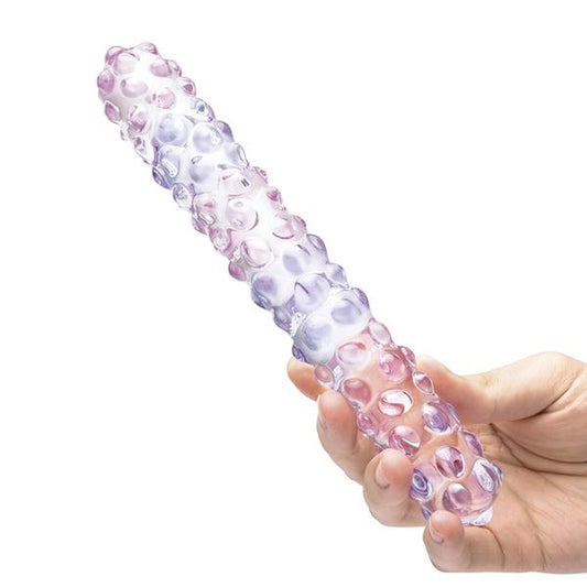 Glas Purple Rose Nubby Glass Dildo