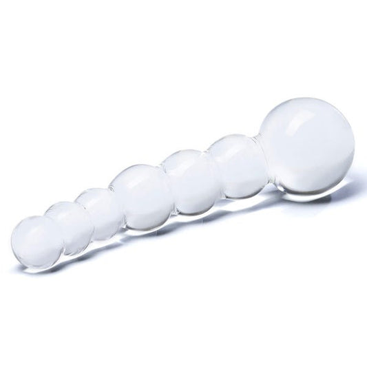 Glas 5-inch Curved Beaded Glass Dildo