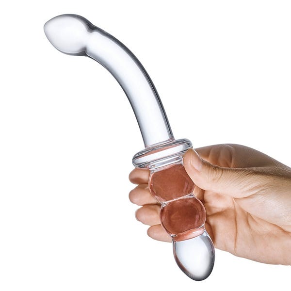 Glas 8-inch Ribbed G Spot Glass Dildo