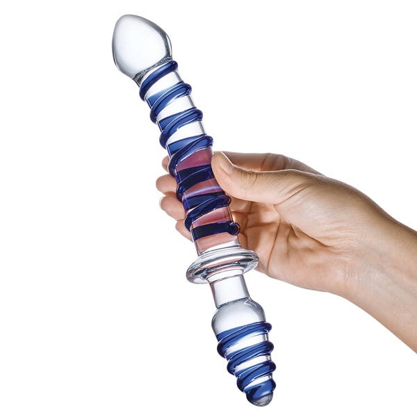 Glas 10-inch Mr Swirly Double Ended Glass Dildo