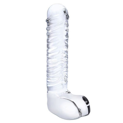 Glas 8-inch Ribbed G Spot Dildo With Balls
