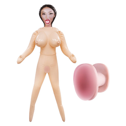 My Fair Lady Standing Pose PVC Inflatable Sex Doll With Silicone Masturbator