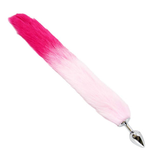 Love In Leather Butt Plug with White Tipped Foxtail