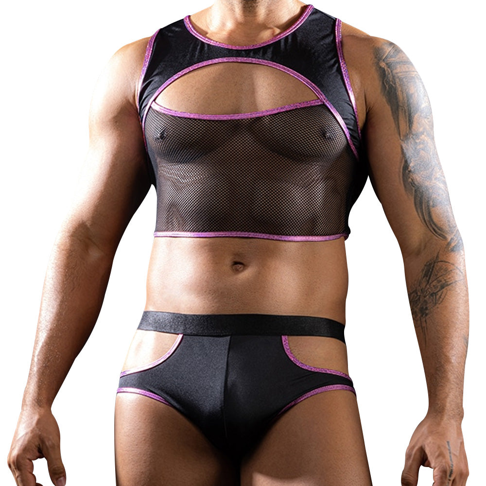 Love In Leather Top & Brief Set