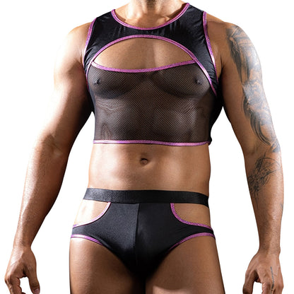 Love In Leather Top & Brief Set