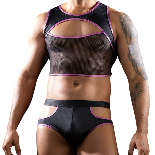 Love In Leather Top & Brief Set