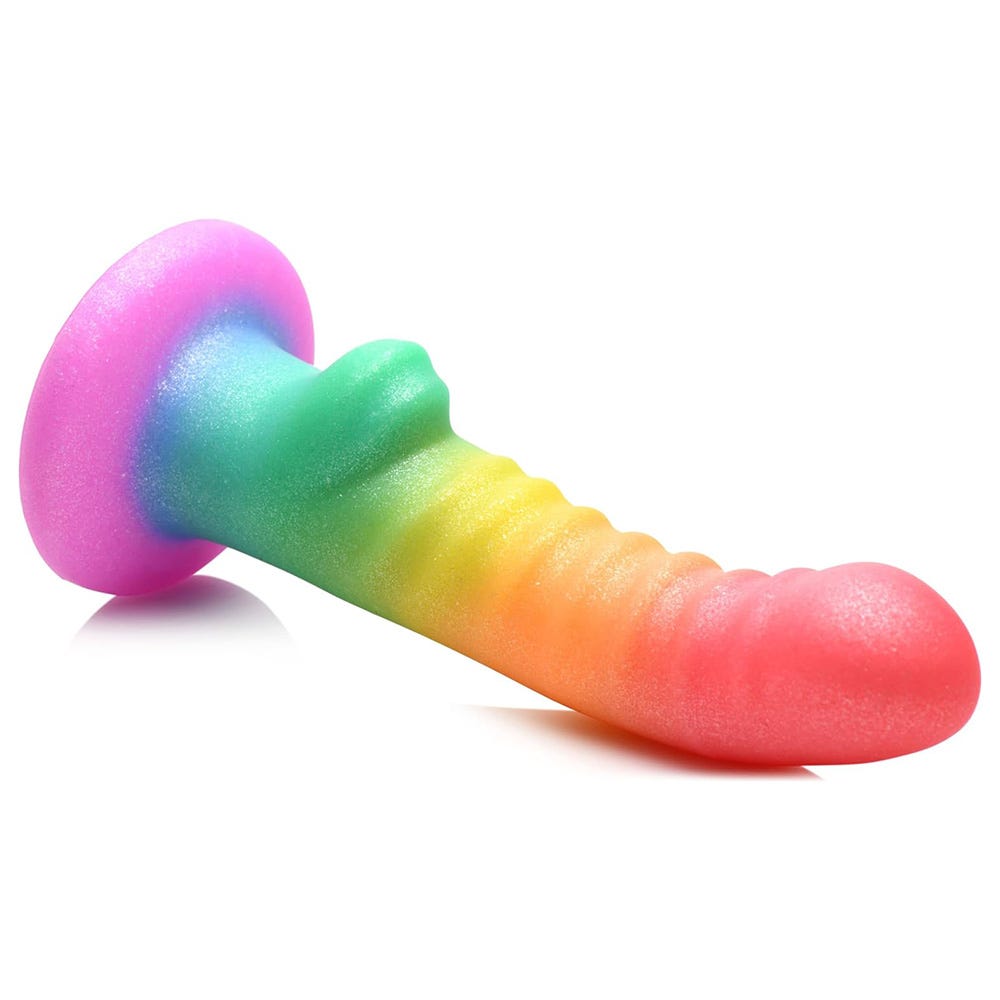 Simply Sweet 6.5-Inch Ribbed Rainbow Dildo