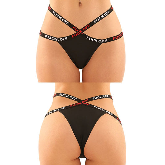 Fantasy Lingerie Vibes Fuck Off Strappy Panty 2 Pack