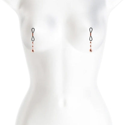 Bound D1 Adjustable Nipple Clamps with Beads - Rose Gold