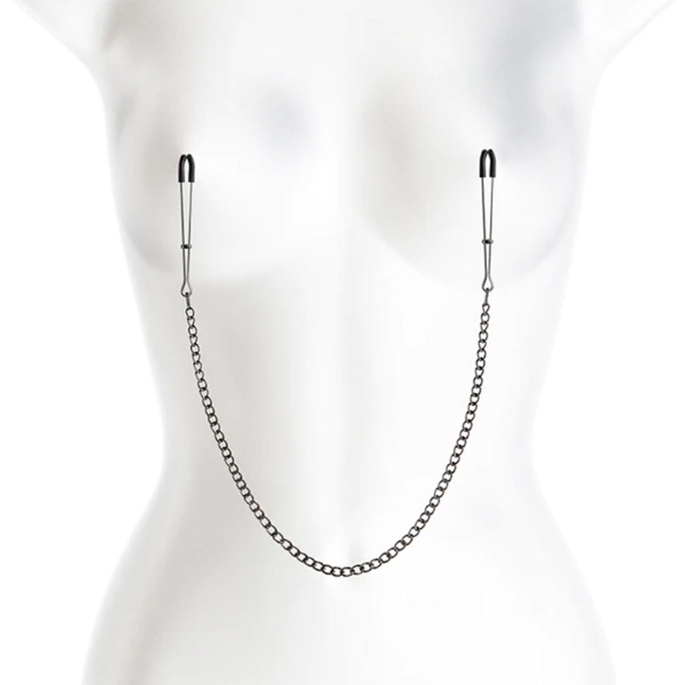 Bound DC3 Tweezer Nipple Clamps with Chain - Charcoal