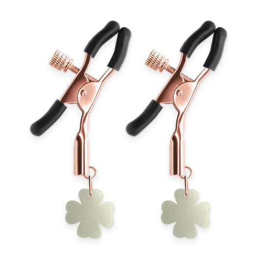 Bound Nipple Clamps 4 Rose Gold Glow in the Dark