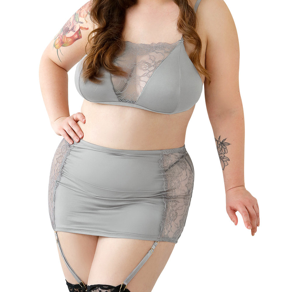 Fantasy Lingerie Curve Layne Bralette, Skirt & Panty Set