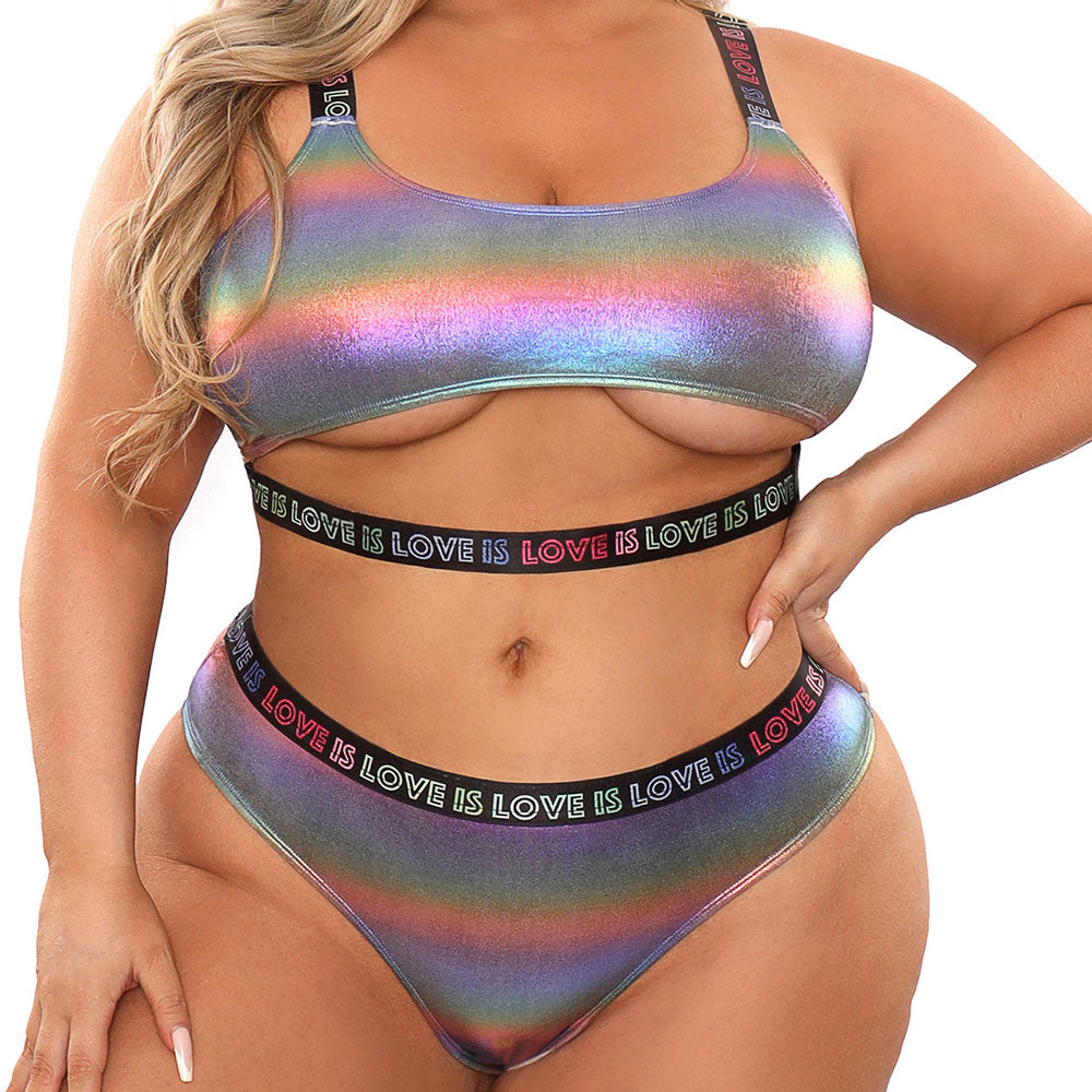 Fantasy Lingerie Vibes Love Is Love Crop Top & Panty Set