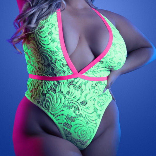 Fantasy Lingerie Glow Spotlight Teddy - QS