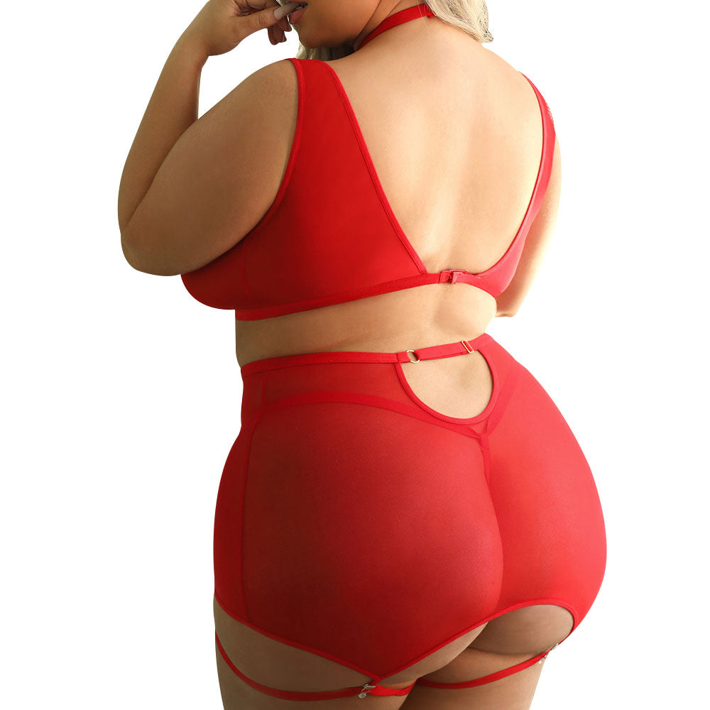 Fantasy Lingerie Tease Vaughn Bralette, Gartered Skirt & Panty Set