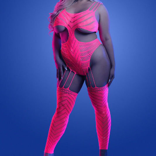 Fantasy Lingerie Glow Wavelength Teddy Bodystocking