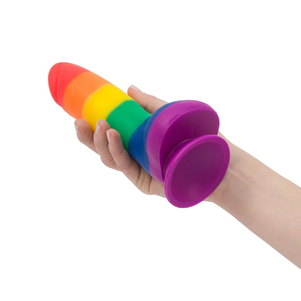 Addiction Justin 8 Inch Pride Suction Cup Dildo with Balls