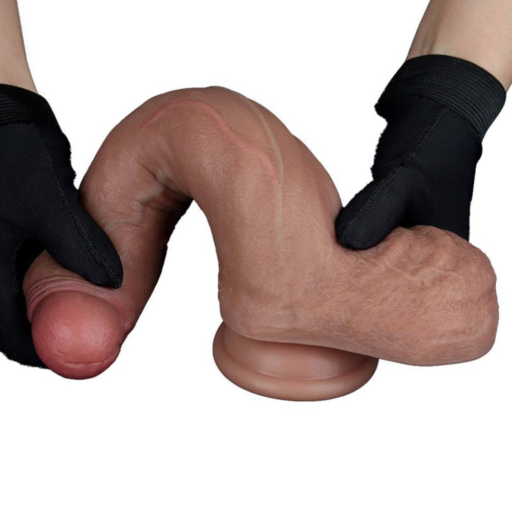 Lovetoy Nature Cock 8.5 inch Dual-Layered Silicone Cock with Foreskin