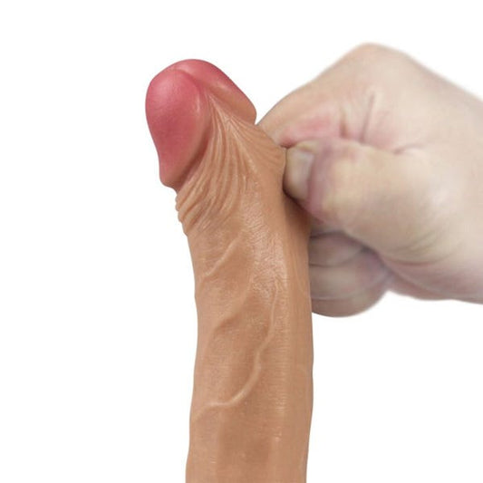 Lovetoy 7 Inch Dual Layered Platinum Silicone Nature Cock Dildo