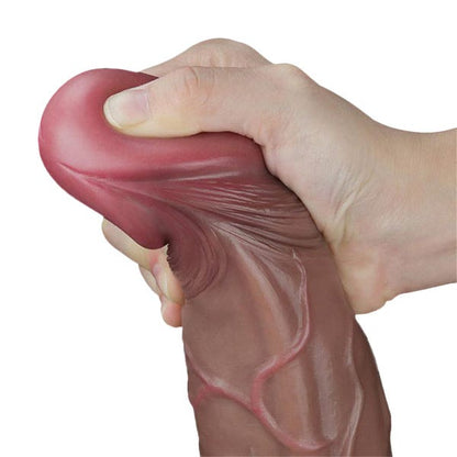 Nature Cock 11.5-Inch Dual Layered Platinum Silicone Dildo