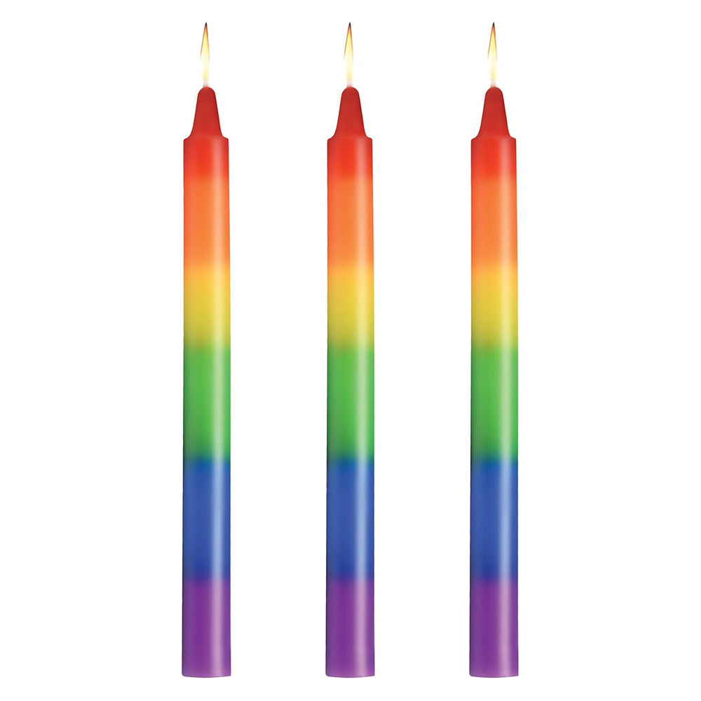 Master Series Pride Candles Rainbow Drip Candle Set of 3