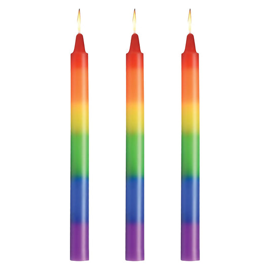 Master Series Pride Candles Rainbow Drip Candle Set of 3