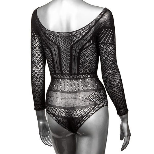 Scandal Off The Shoulder Mesh Lace Bodysuit