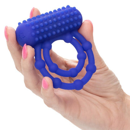 CalExotics Silicone Rechargeable 10 Bead Maximus Cock Ring and Clitoral Teaser