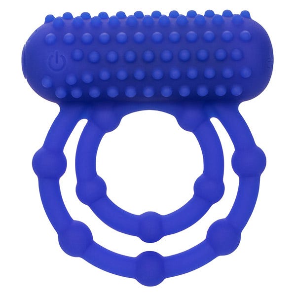 CalExotics Silicone Rechargeable 10 Bead Maximus Cock Ring and Clitoral Teaser