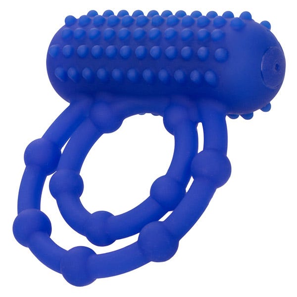 CalExotics Silicone Rechargeable 10 Bead Maximus Cock Ring and Clitoral Teaser