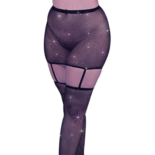 CalExotics Radiance 1-Piece Garter Skirt with Thigh High Stockings & Rhinestones