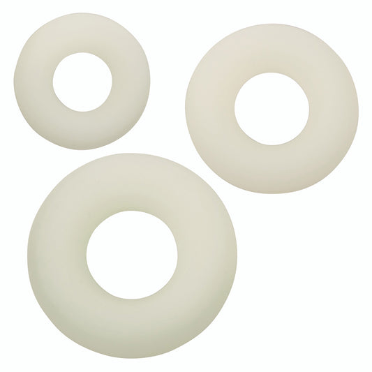 CalExotics Alpha Glow-in-the-Dark Liquid Silicone 3 Cock Ring Set