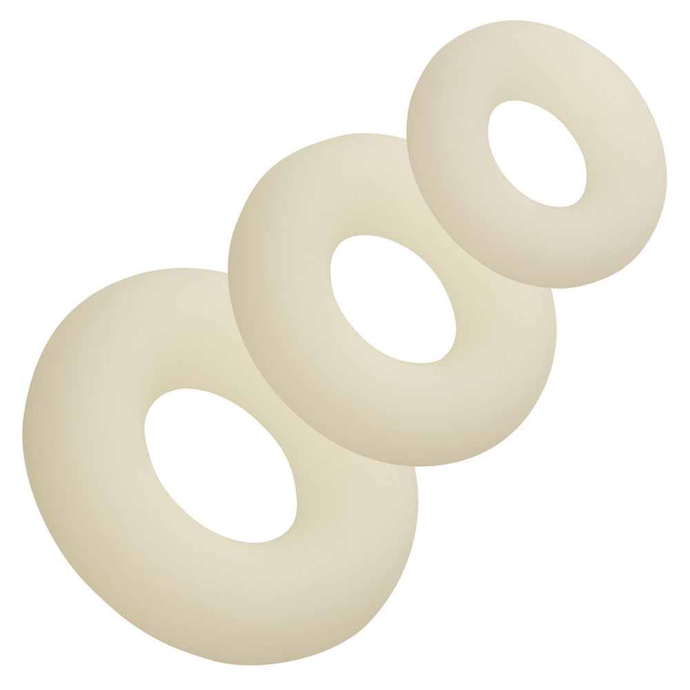 CalExotics Alpha Glow-in-the-Dark Liquid Silicone 3 Cock Ring Set