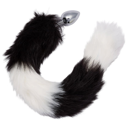 CalExotics Running Wild Black & White Tail Butt Plug