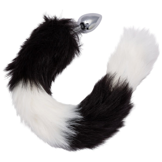 CalExotics Running Wild Black & White Tail Butt Plug